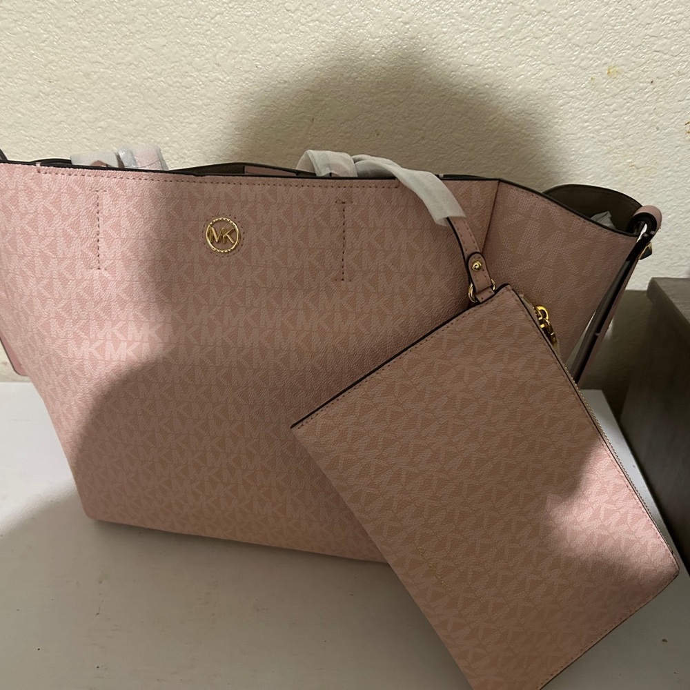 Michael Kors Pink Tote with Coordinated Pouch